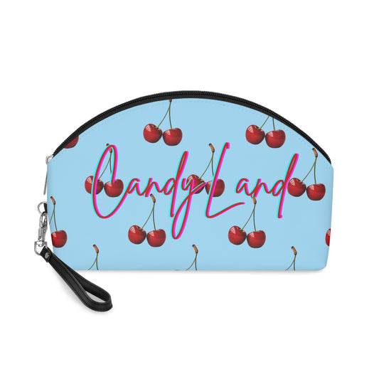 Cherry Light Blue Makeup Bag