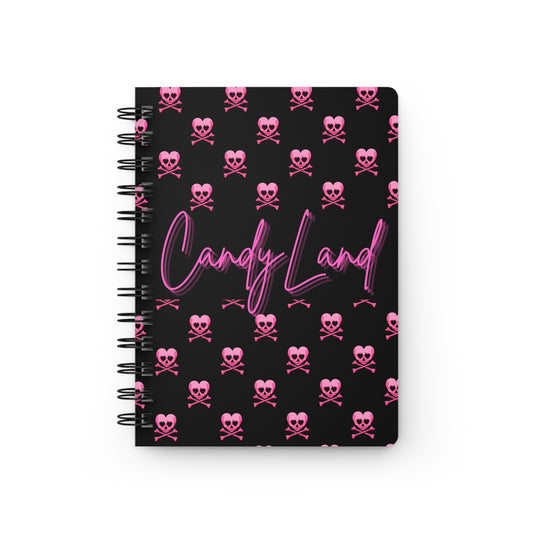 Pink Skull Black Spiral Bound Notebook