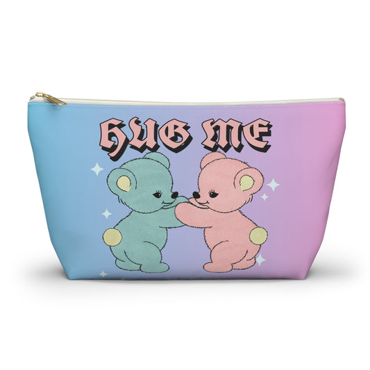 Hug me Bears Rainbow Light Blue Rosé Large Accessory Pouch