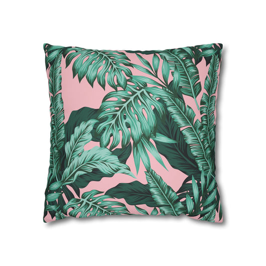 Fancy Jungle Faux Suede Square Pillowcase