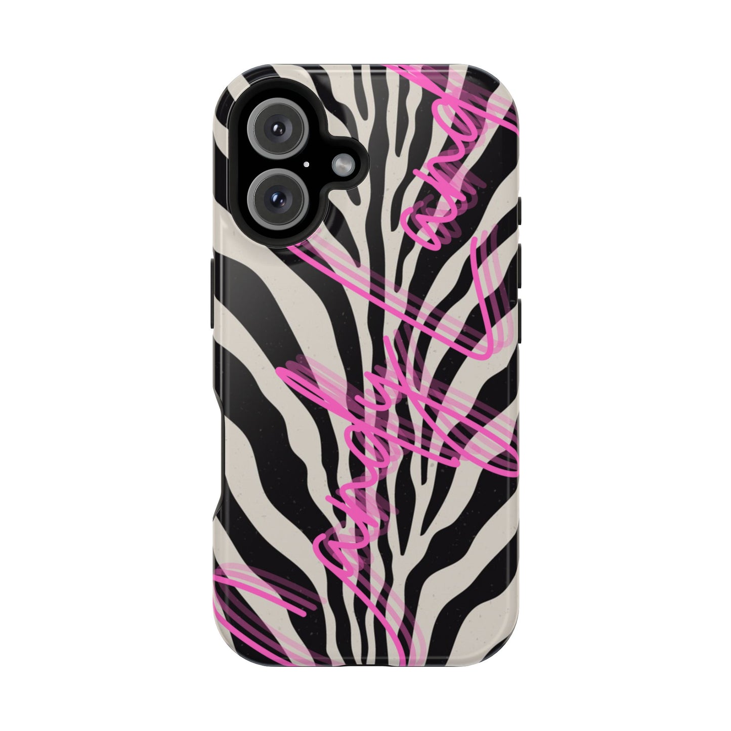 Zebra Candyland pink glossy Miss MagSafe Tough Case