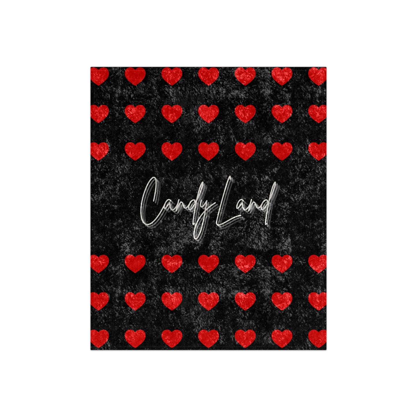 Big Hearts Black Velvet Blanket