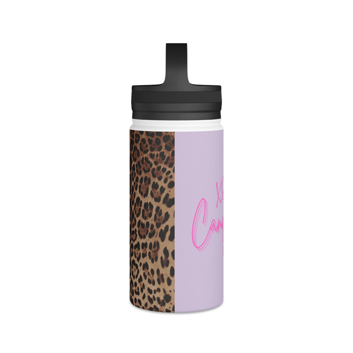 Wild Leopard Lavender XOXO Stainless Steel Water Bottle