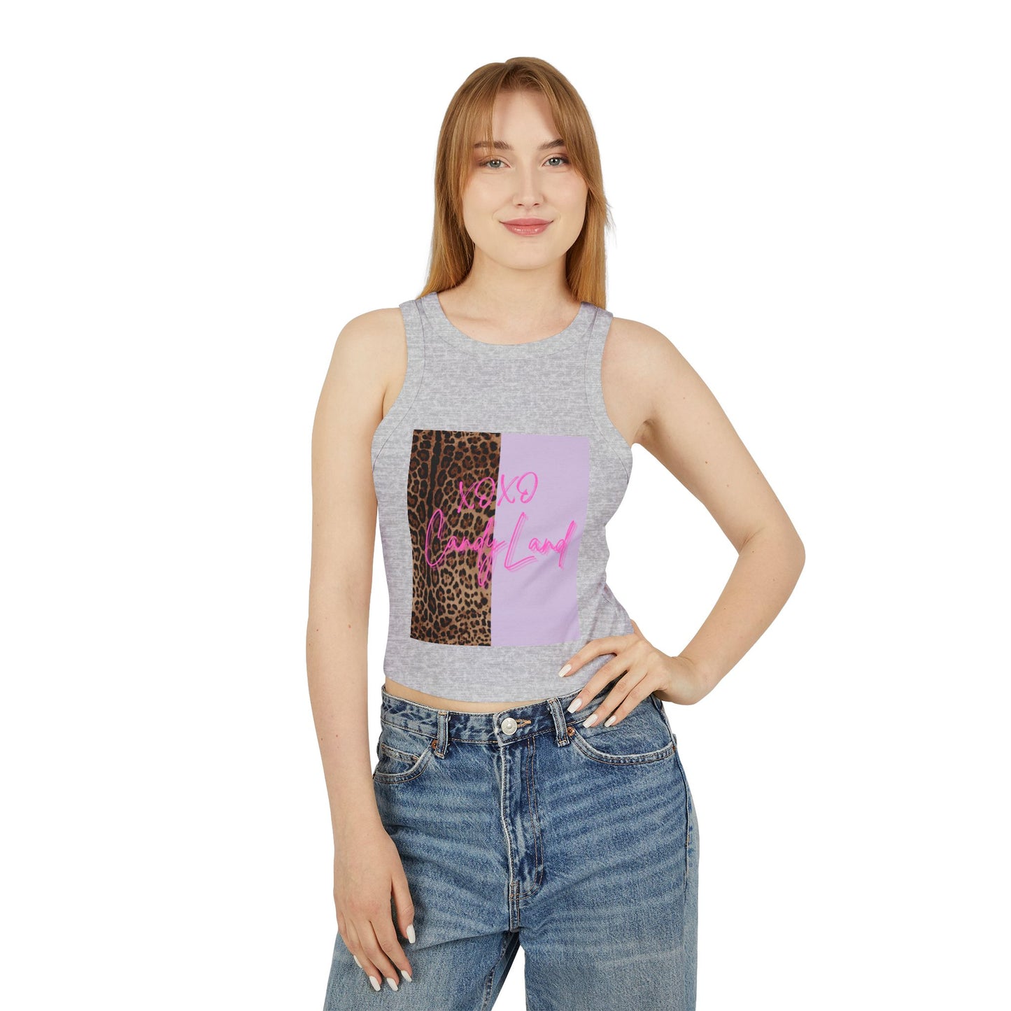 Wild Leopard Violet XOXO +C. Short Tank Top