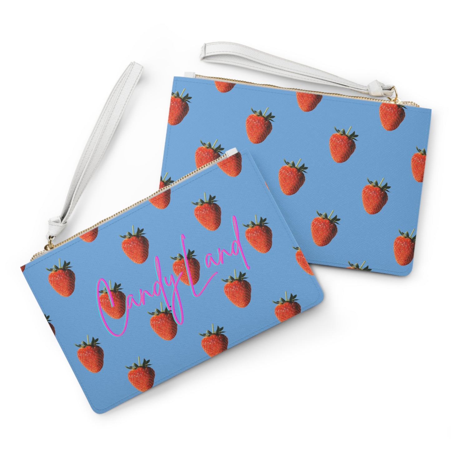 Strawberry Light Blue Clutch