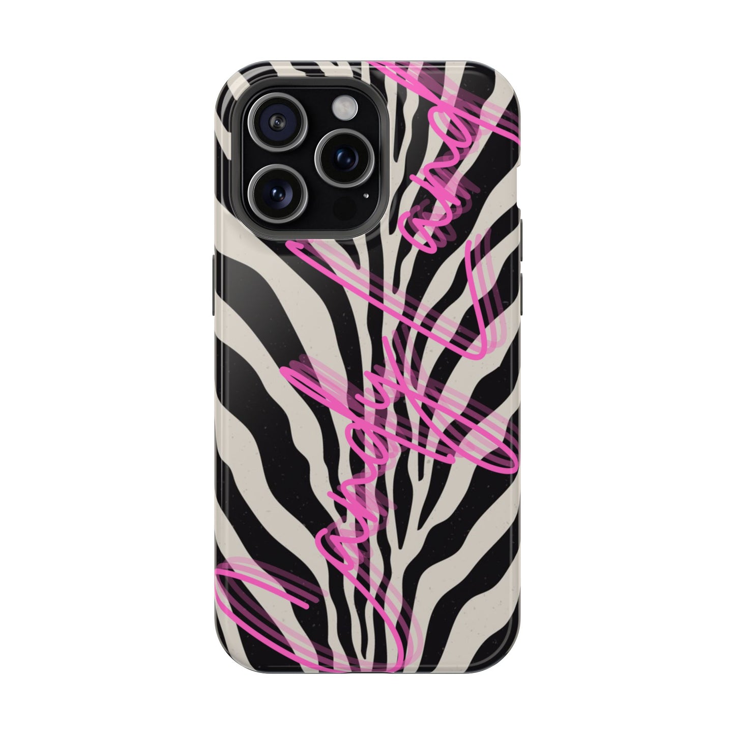 Zebra Candyland pink glossy Miss MagSafe Tough Case