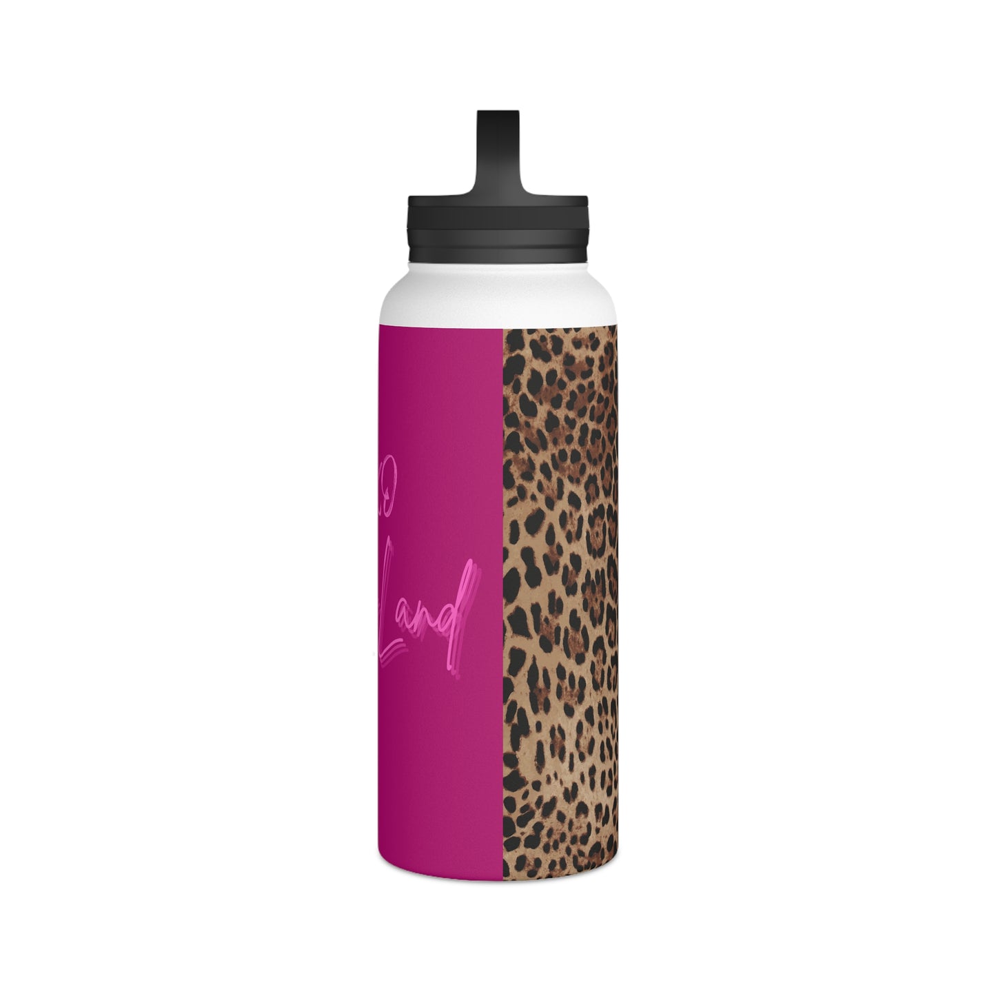 Wild Leopard Pink XOXO Stainless Steel Water Bottle