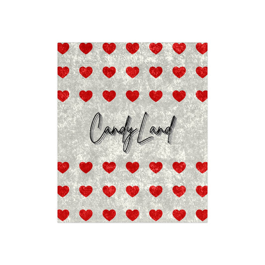 Big Hearts White Velvet Blanket