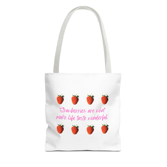 Strawberry 1C. White Tote Bag