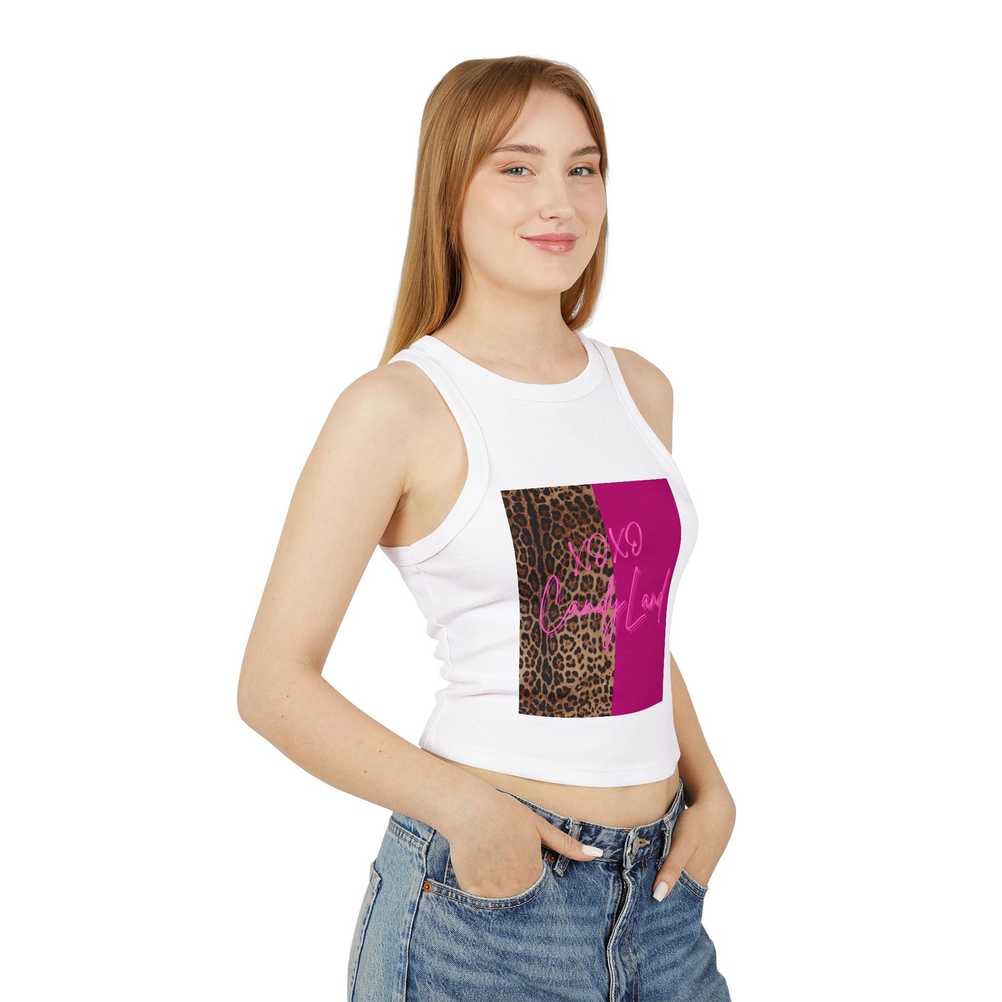 Wild Leopard Pink XOXO +C. Short Tank Top