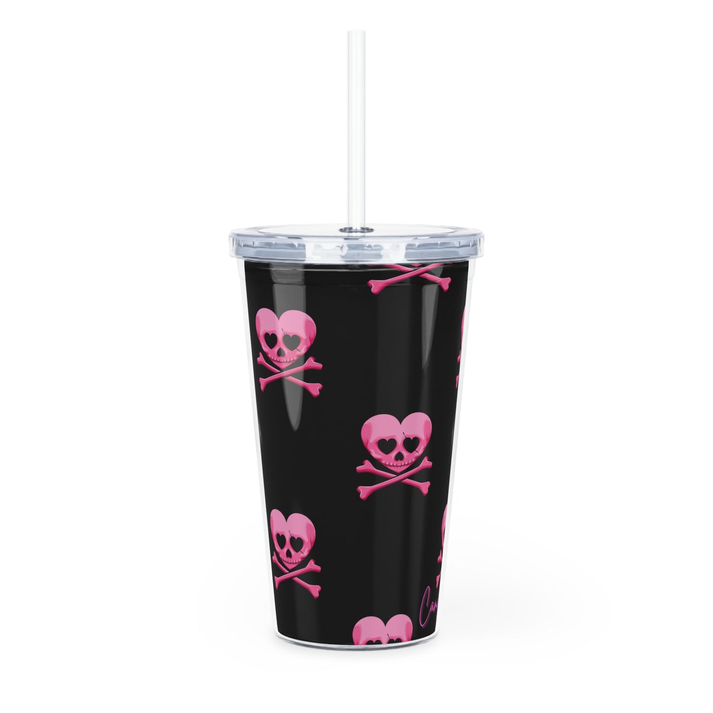 Pink Skull Black Vacation Cup