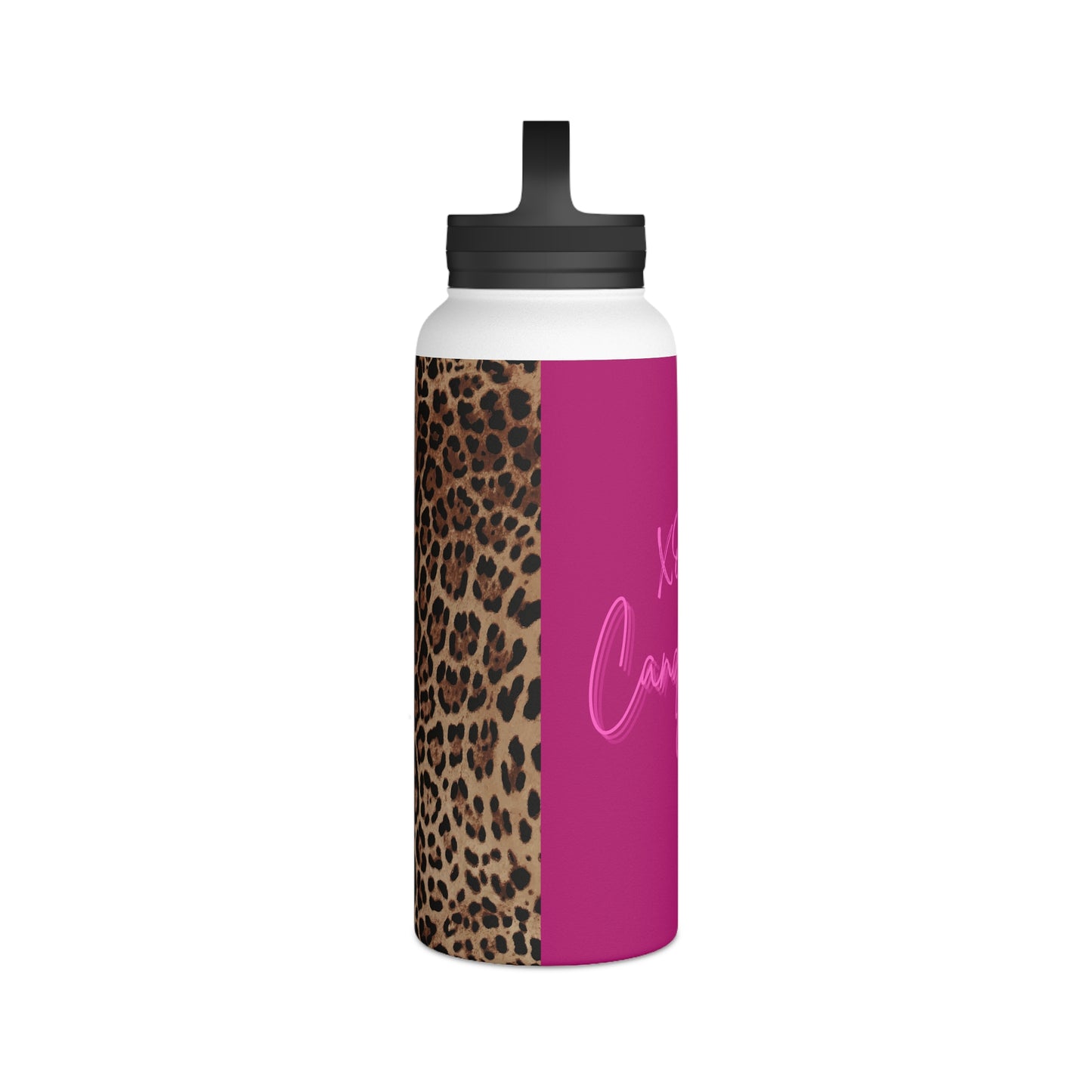 Wild Leopard Pink XOXO Stainless Steel Water Bottle