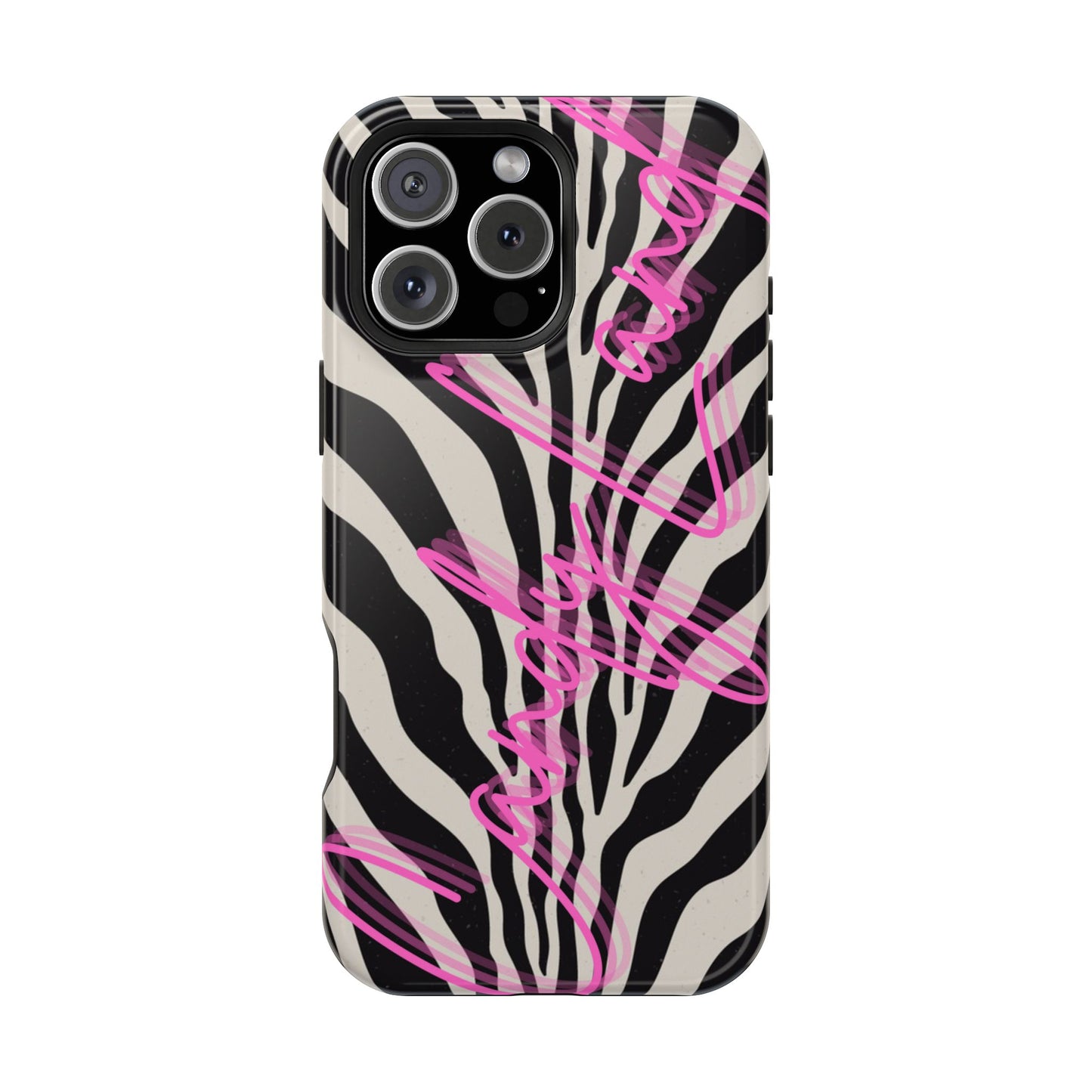 Zebra Candyland pink glossy Miss MagSafe Tough Case