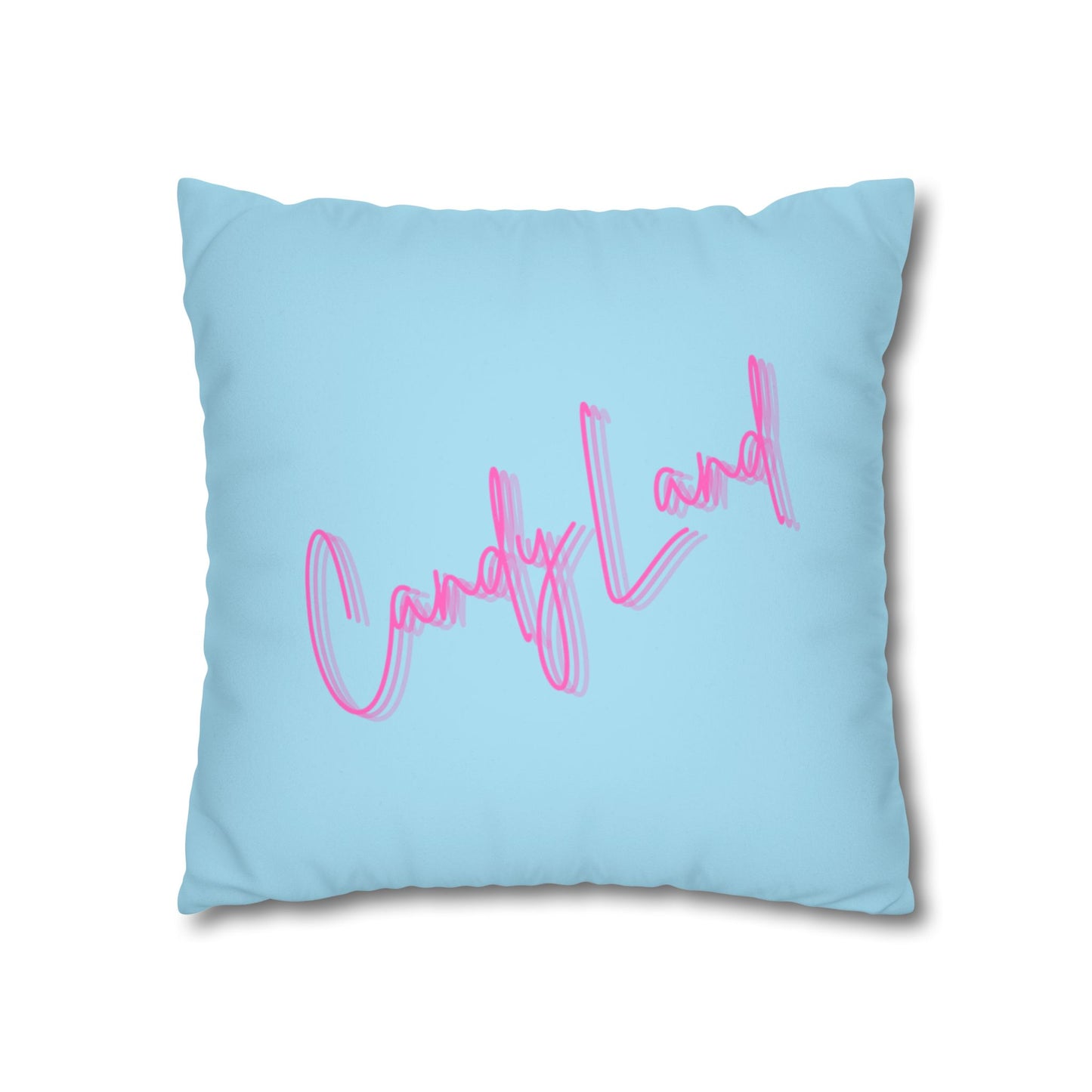 God's Favorite Light Blue Faux Suede Square Pillowcase