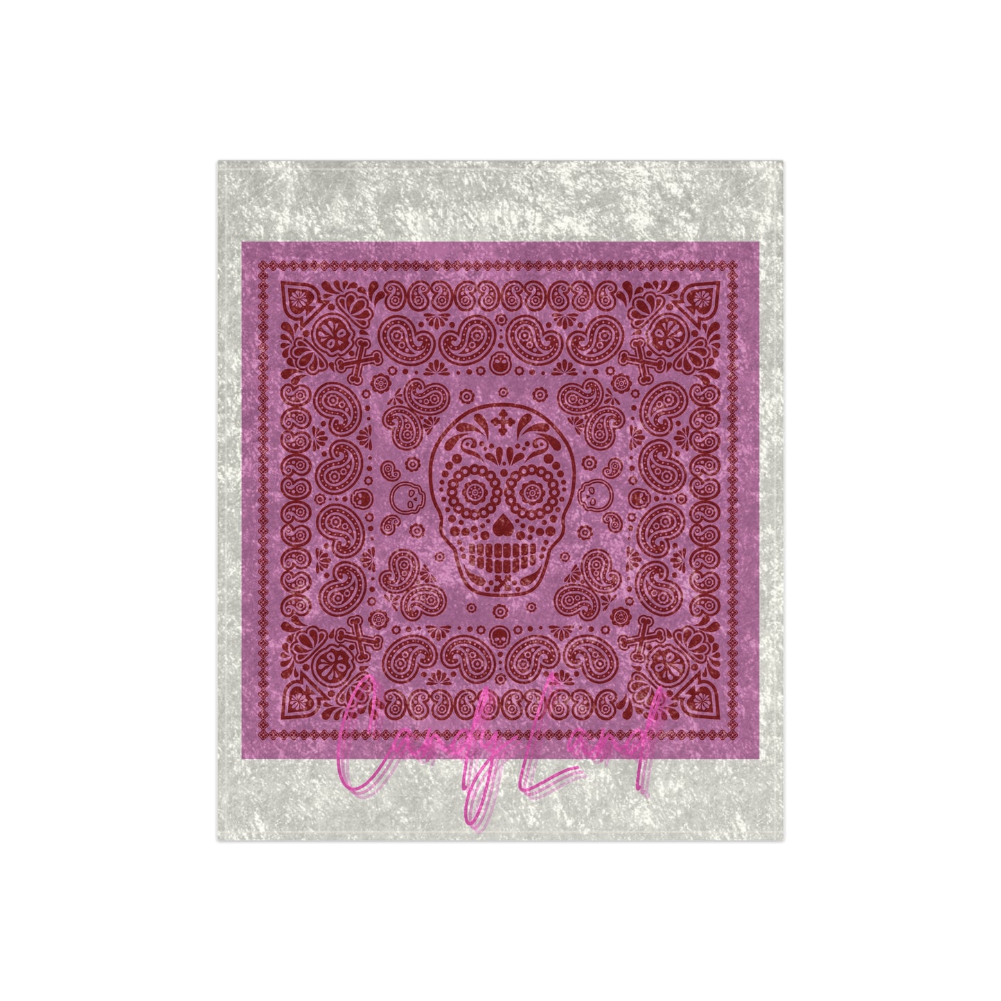 Mexican Skull Pink Velvet Blanket