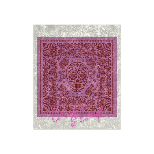 Mexican Skull Pink Velvet Blanket