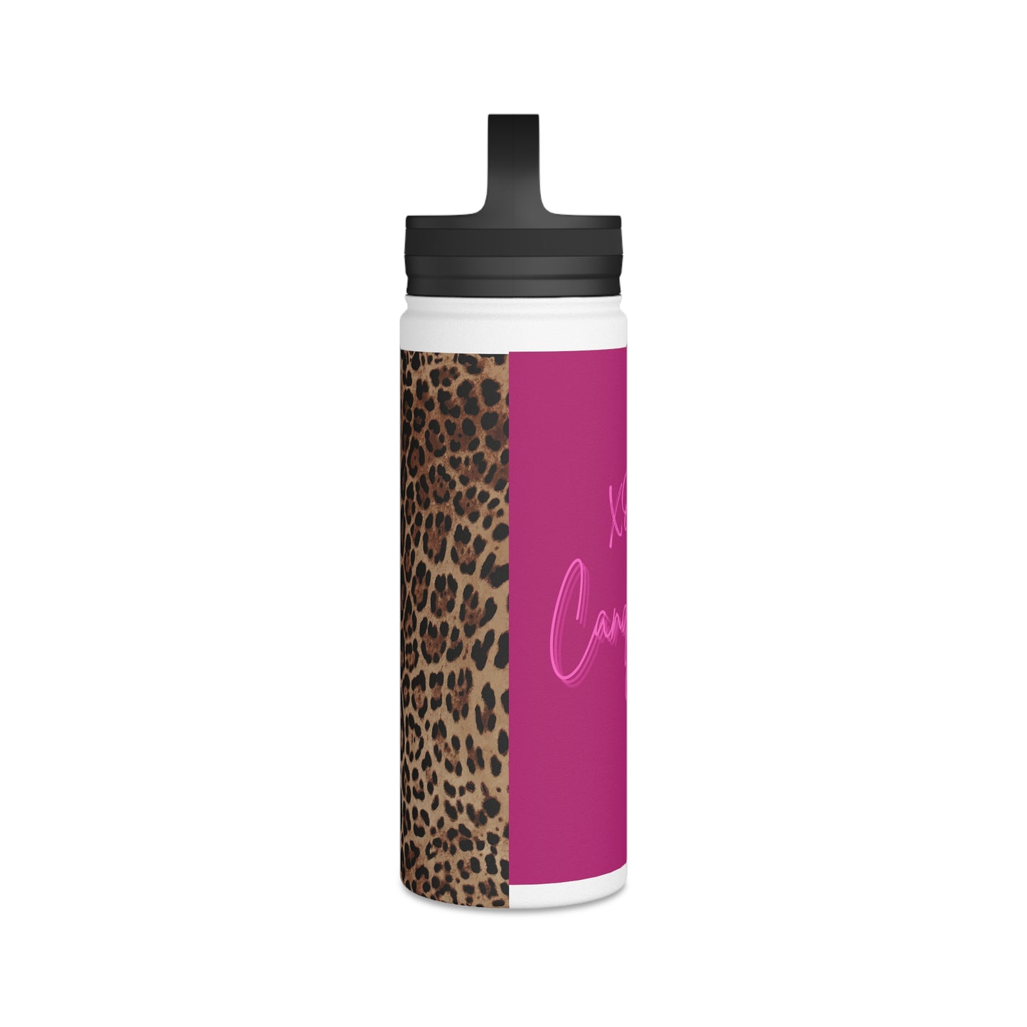 Wild Leopard Pink XOXO Stainless Steel Water Bottle