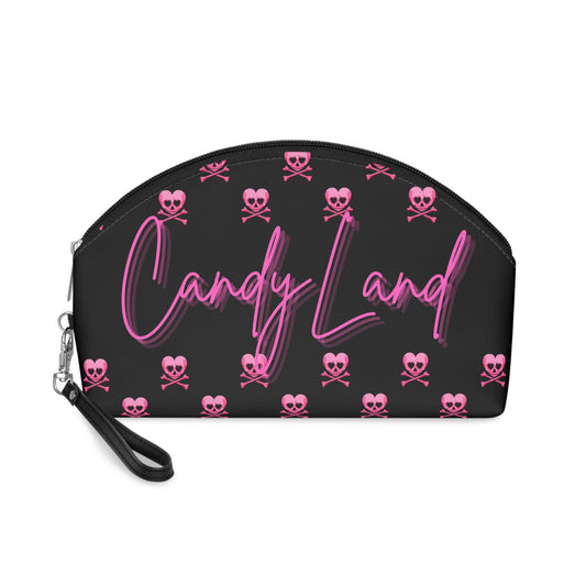 Pink Skull Black Makeup Bag