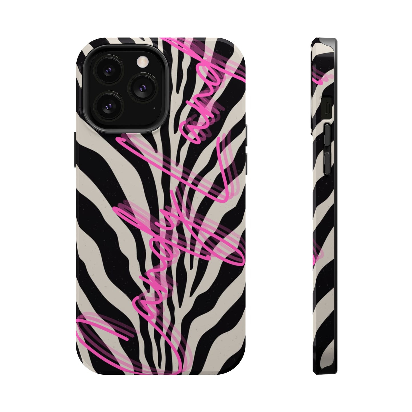 Zebra Candyland pink glossy Miss MagSafe Tough Case