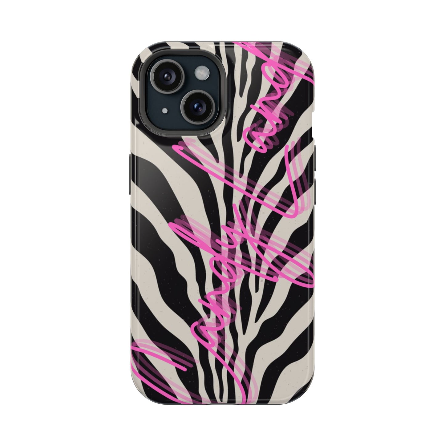 Zebra Candyland pink glossy Miss MagSafe Tough Case