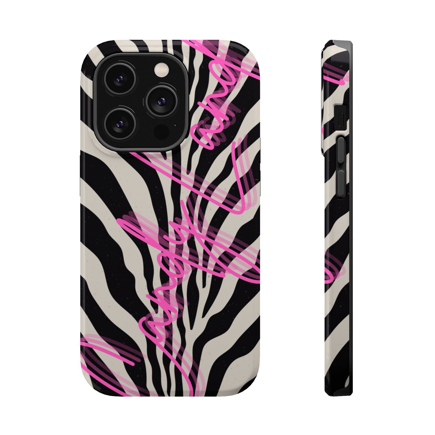 Zebra Candyland pink glossy Miss MagSafe Tough Case