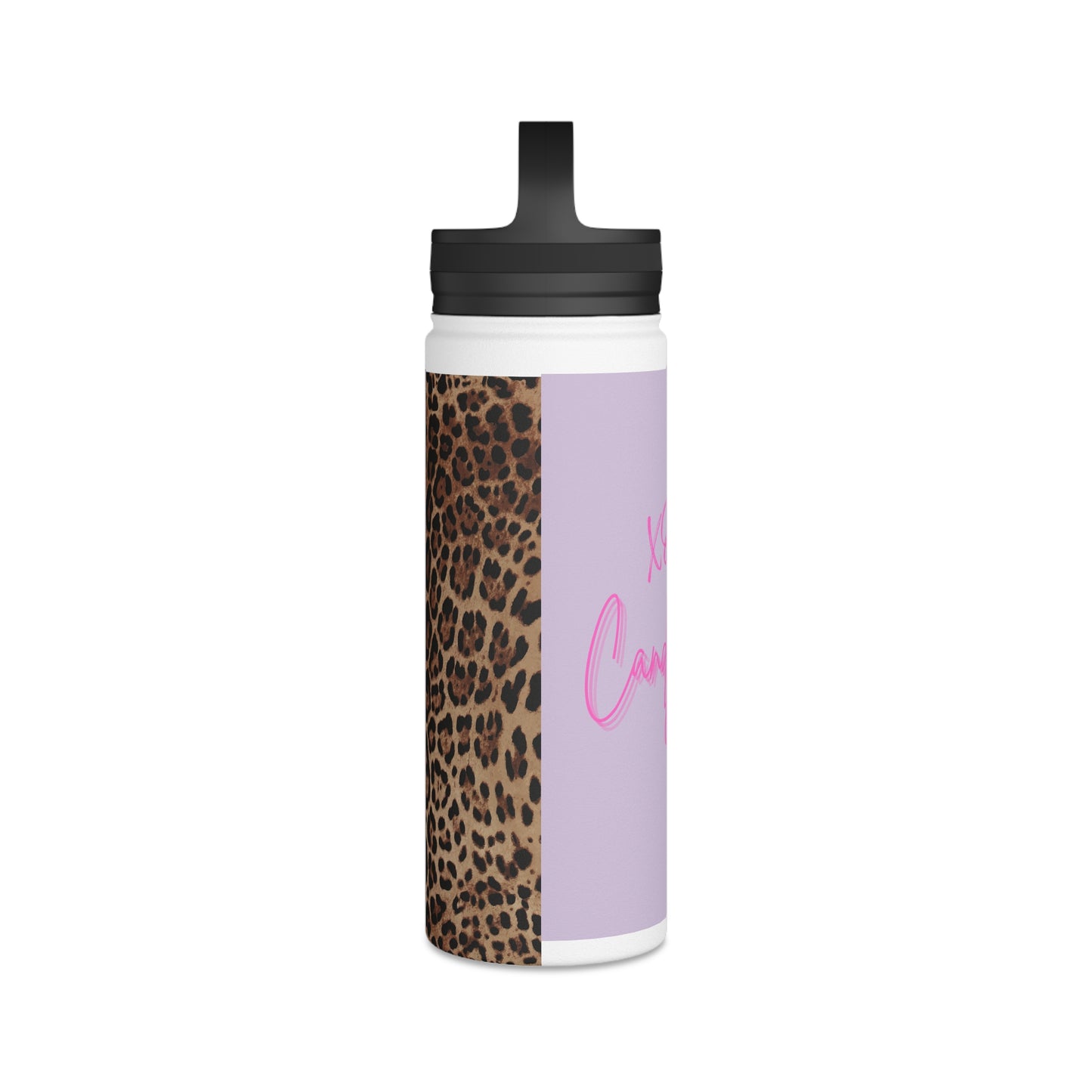 Wild Leopard Lavender XOXO Stainless Steel Water Bottle