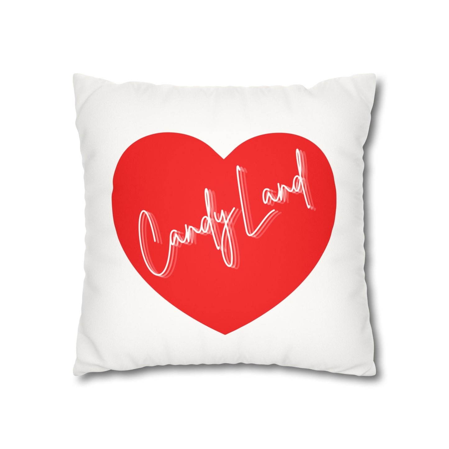 Big Heart White Faux Suede Square Pillowcase