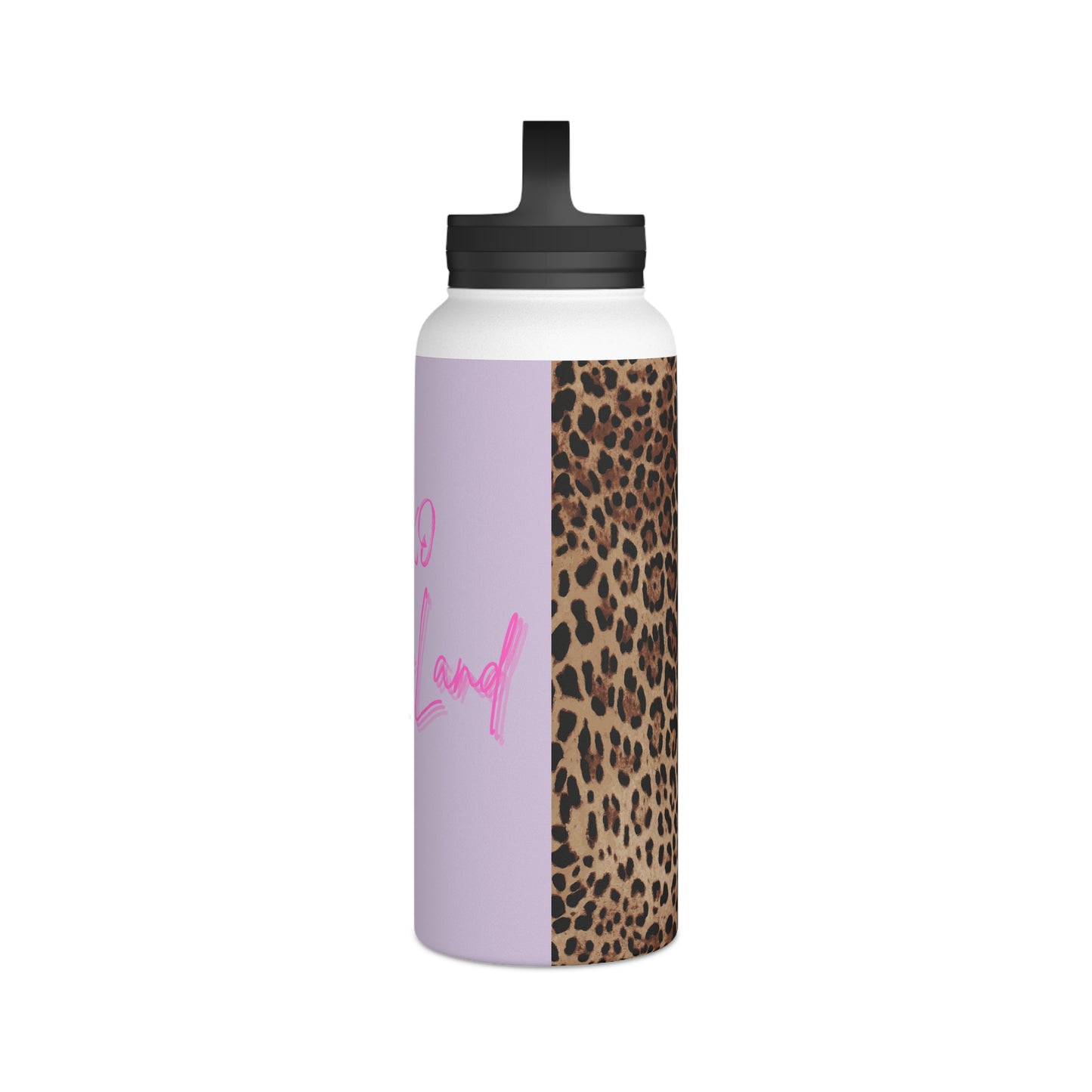 Wild Leopard Lavender XOXO Stainless Steel Water Bottle