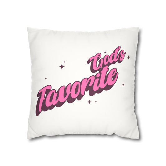 God's Favorite White Faux Suede Square Pillowcase