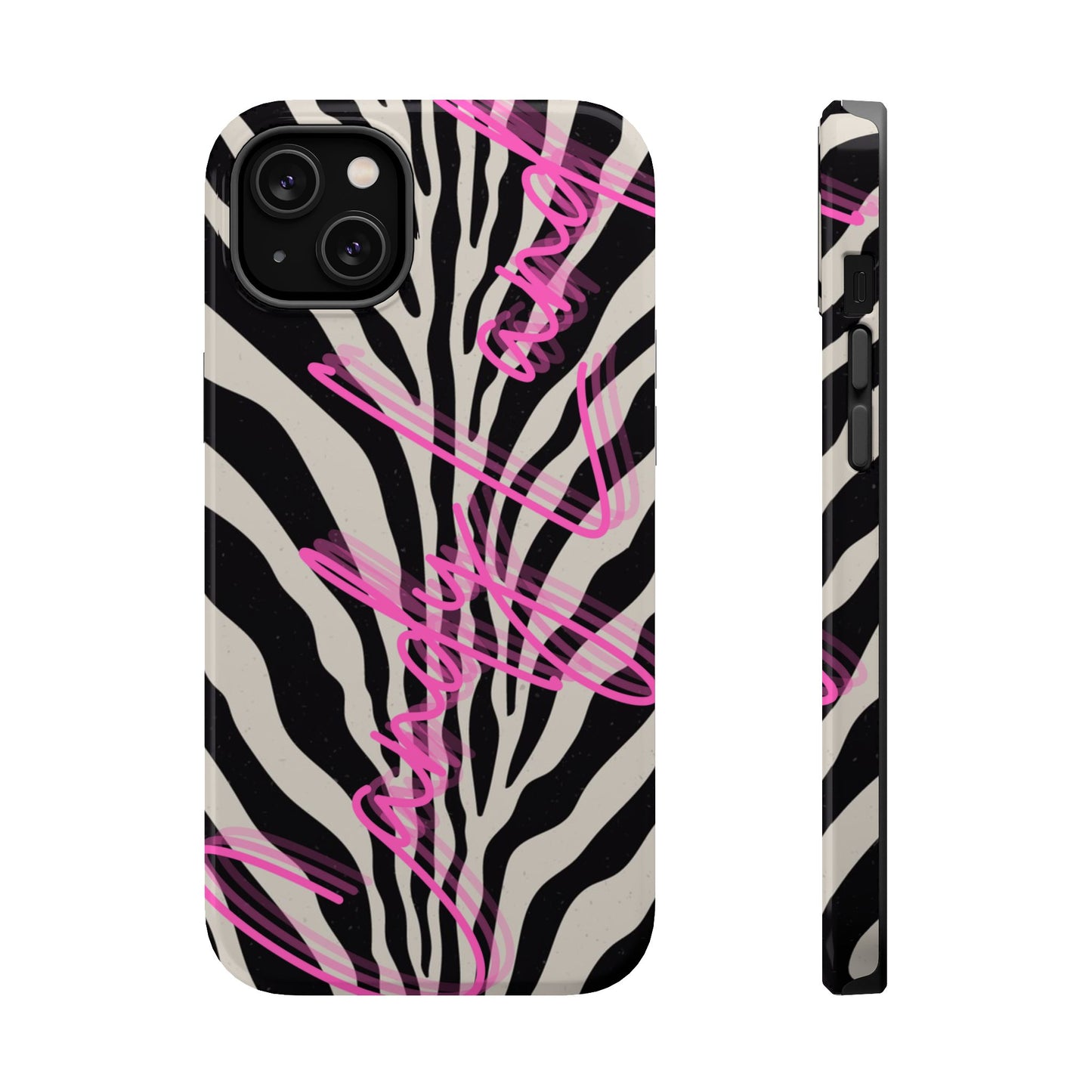 Zebra Candyland pink glossy Miss MagSafe Tough Case