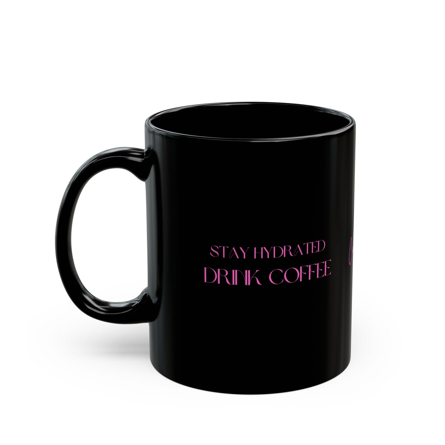 Stay Hydrated Black Mug