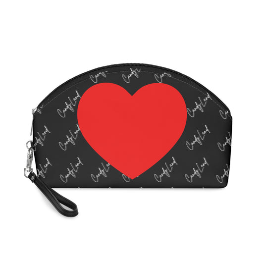 Big Heart Black Makeup Bag