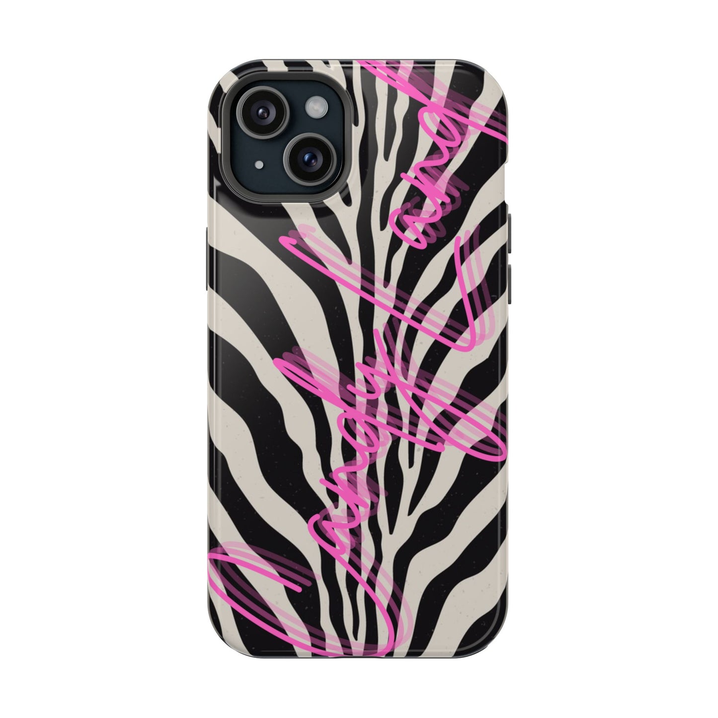 Zebra Candyland pink glossy Miss MagSafe Tough Case