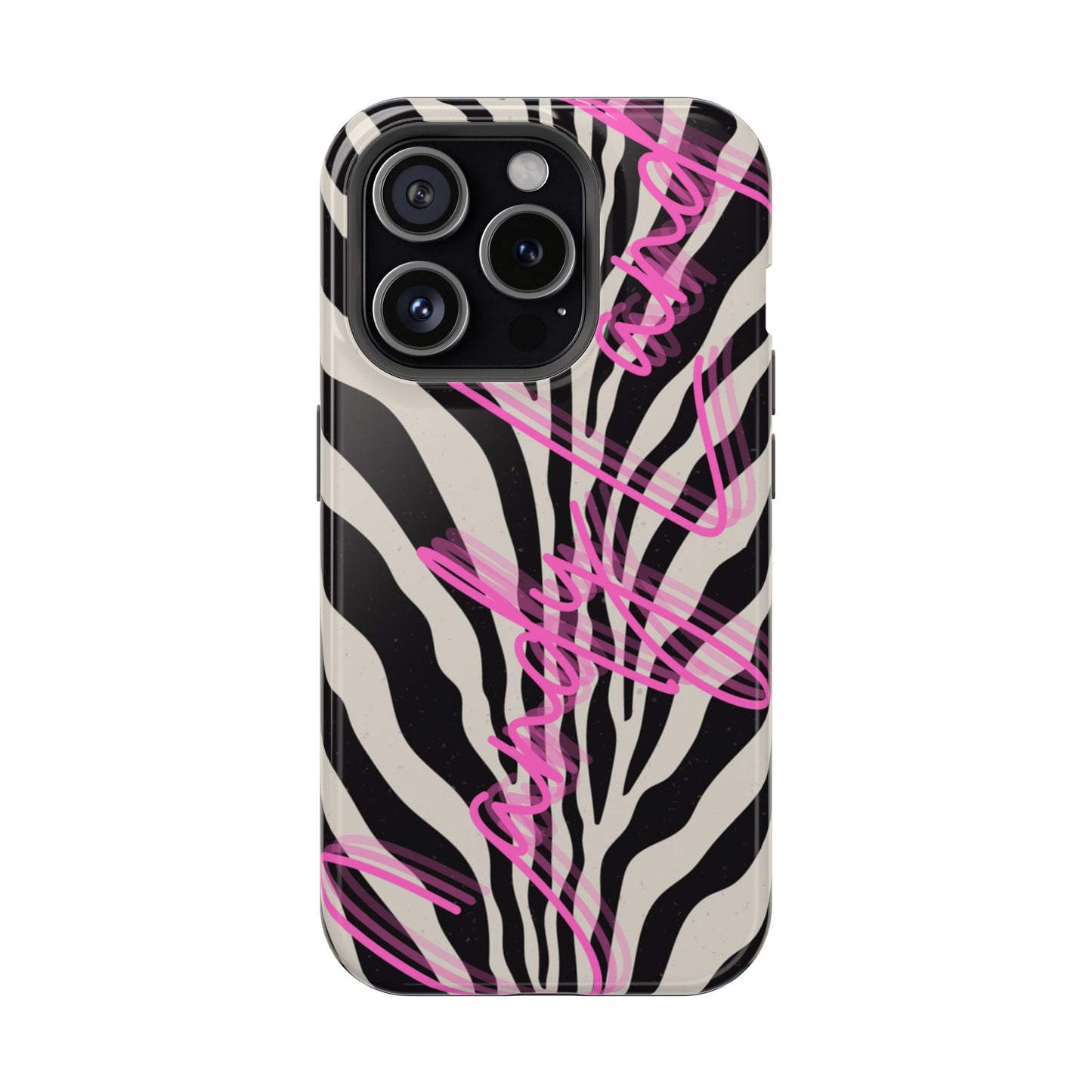 Zebra Candyland pink glossy Miss MagSafe Tough Case