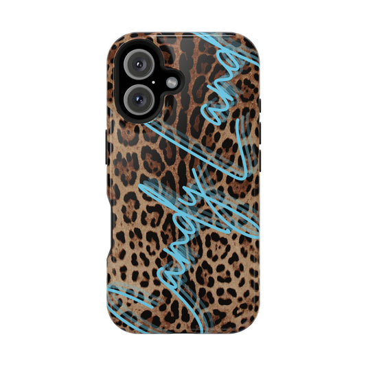 Wild Leopard Candyland light blue glossy  Miss MagSafe Tough Case