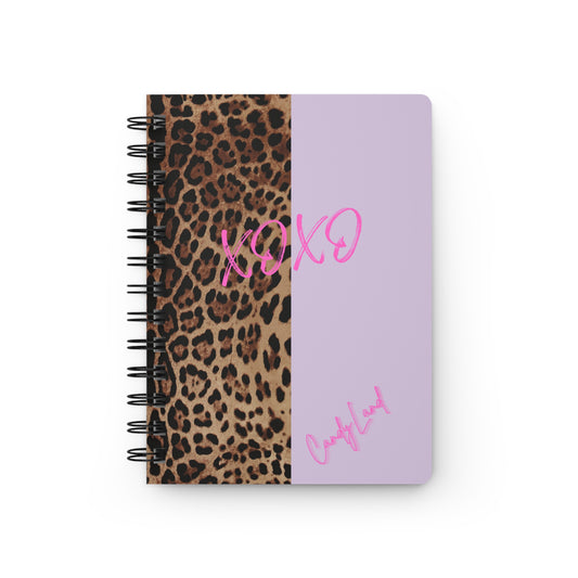 Wild Leopard Lavender XOXO Spiral Bound Notebook