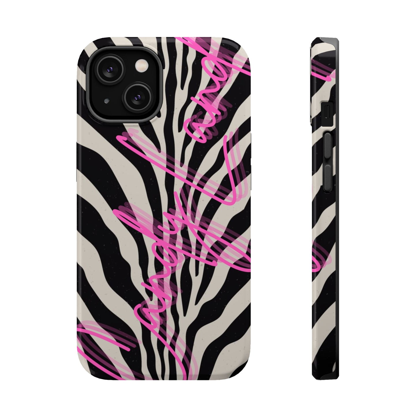 Zebra Candyland pink glossy Miss MagSafe Tough Case