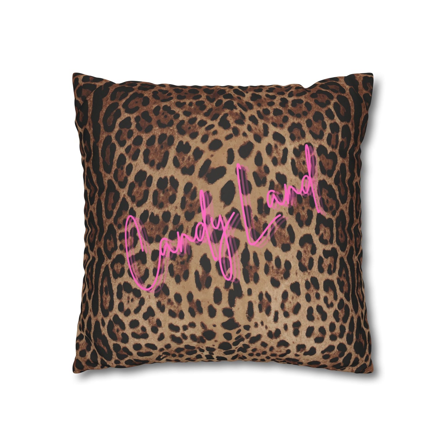 Wild Leopard Faux Suede Square Pillowcase