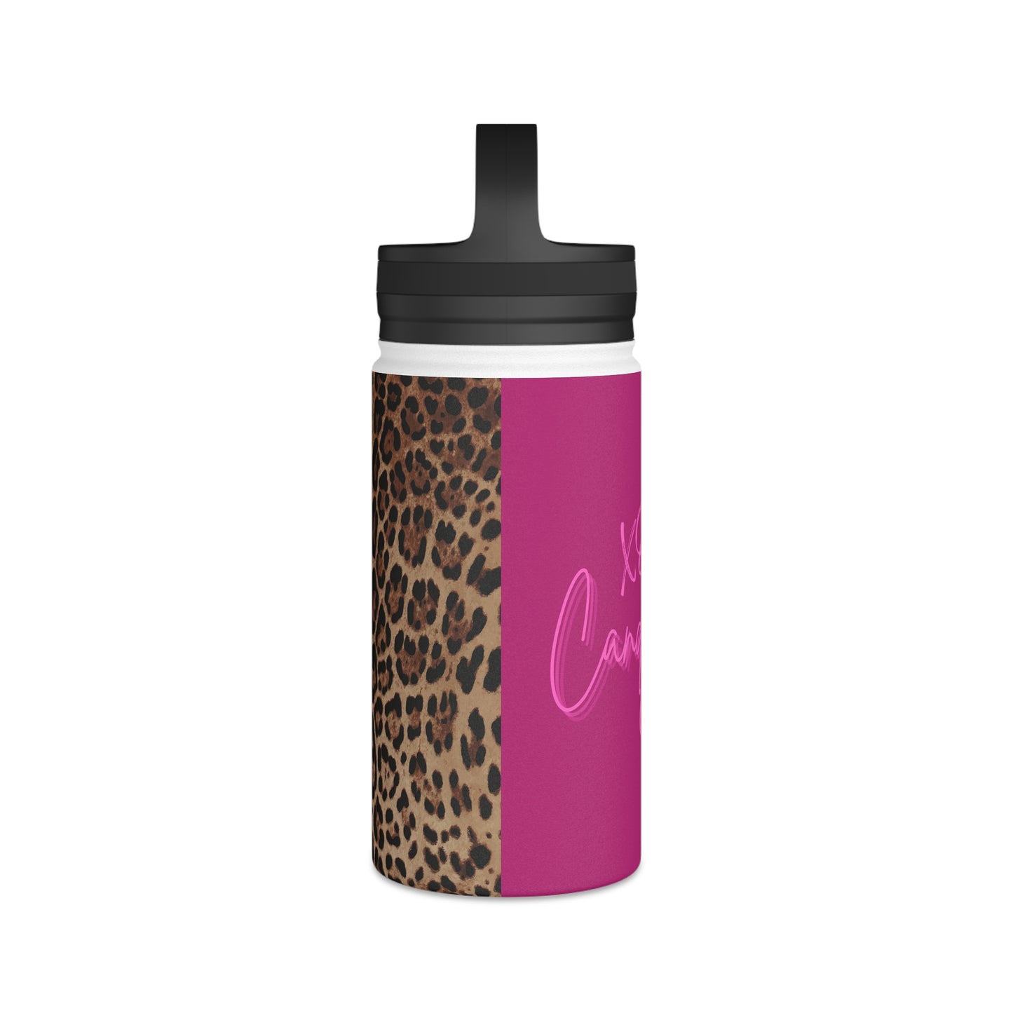 Wild Leopard Pink XOXO Stainless Steel Water Bottle