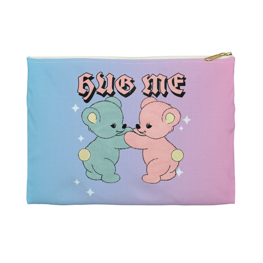 Hug me Bears Rainbow Light Blue Rosé Small Accessory Pouch