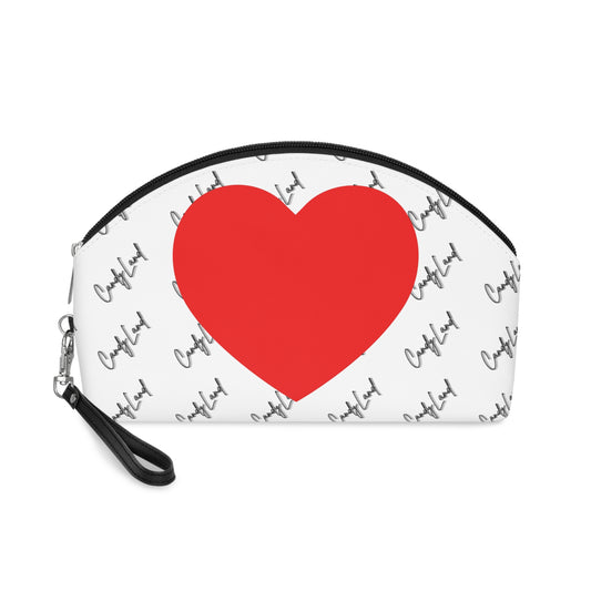 Big Heart White Makeup Bag