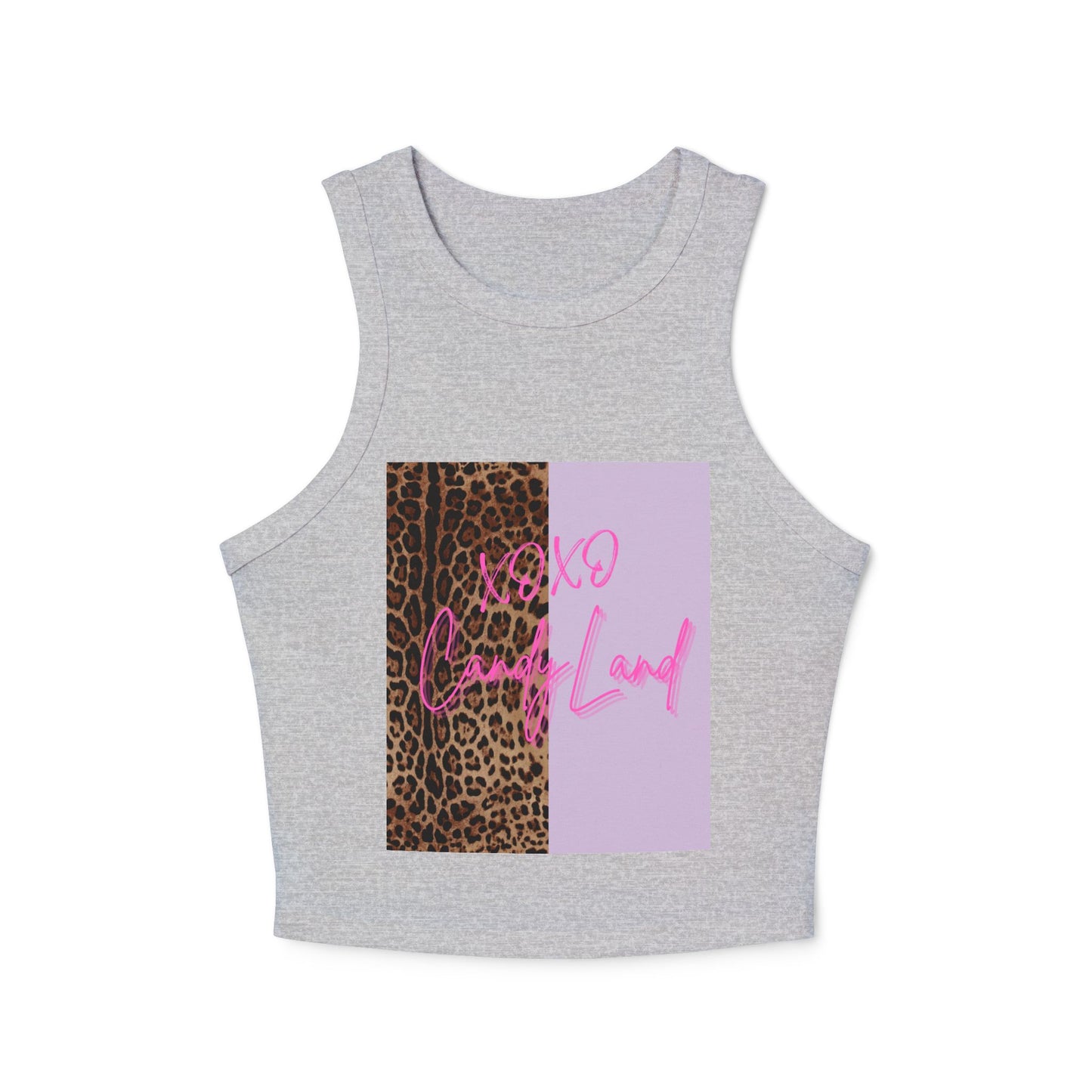 Wild Leopard Violet XOXO +C. Short Tank Top