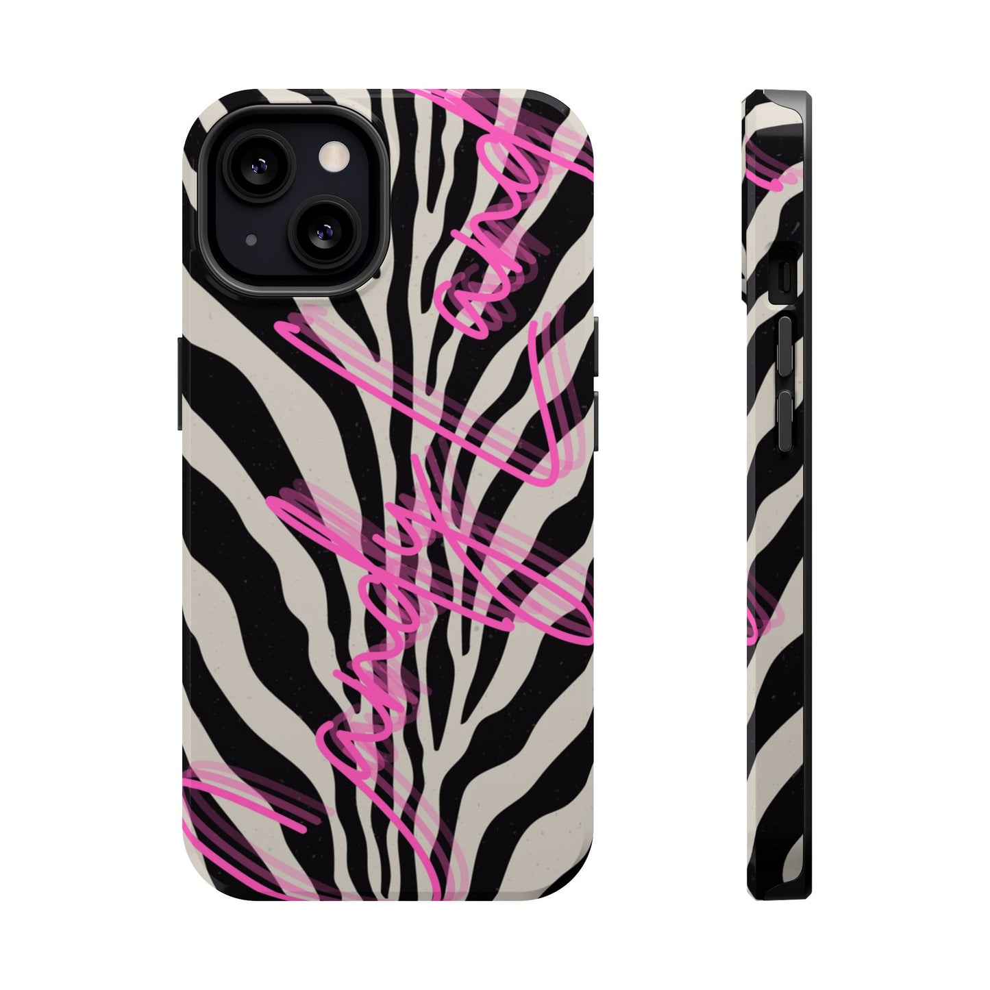 Zebra Candyland pink glossy Miss MagSafe Tough Case