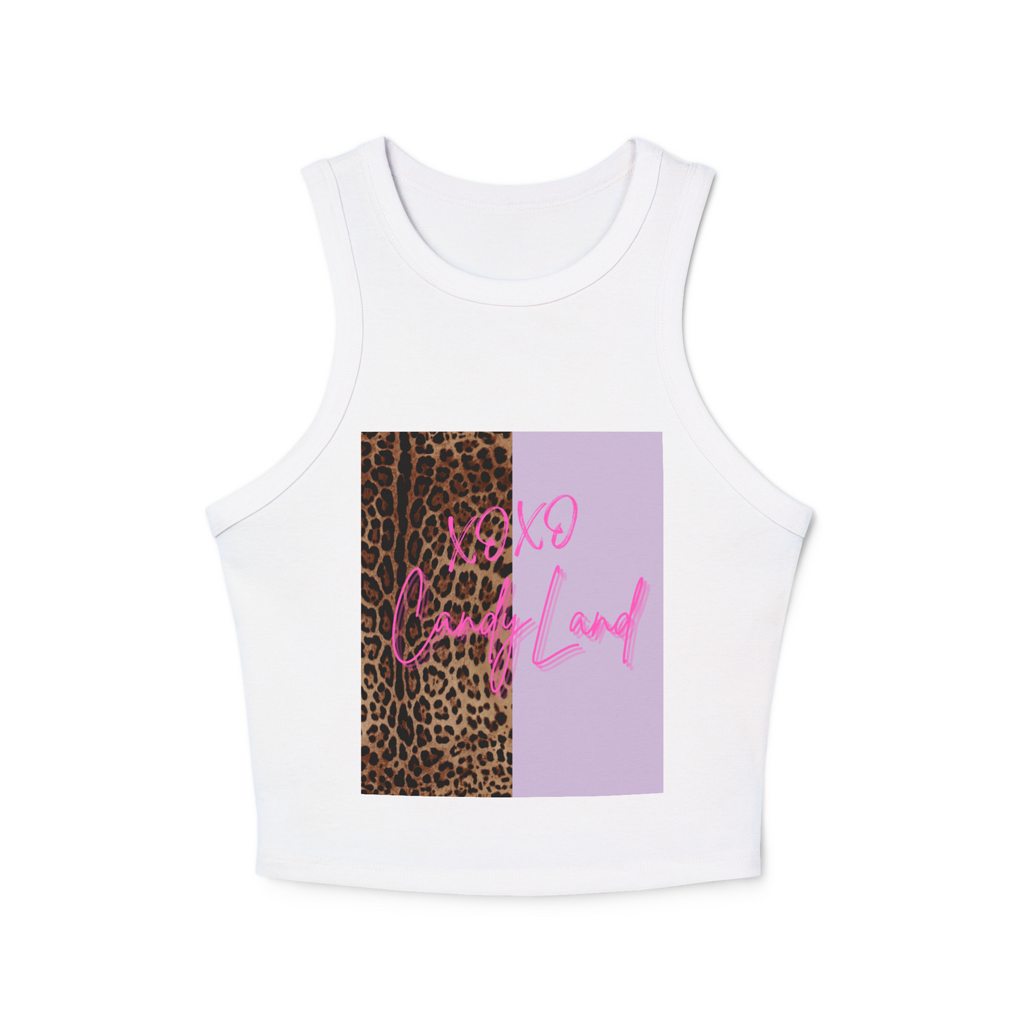 Wild Leopard Violet XOXO +C. Short Tank Top